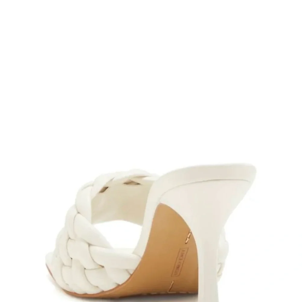 Vince Camuto White Braided Slide Sandals - Picture 7 of 9